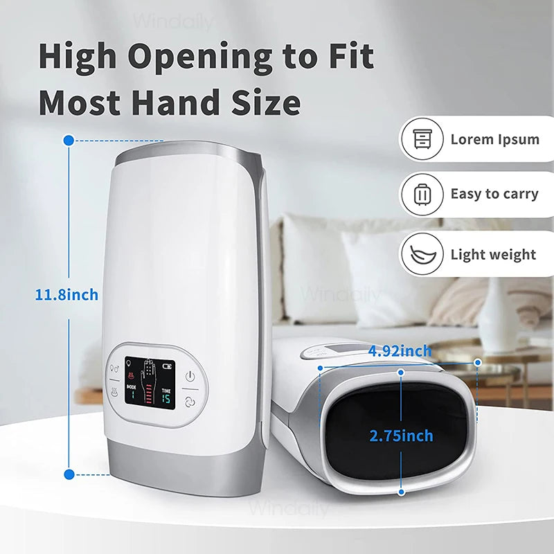 2025 Electric Wireless Hand Massager Device Heat Air Compression Palm Massage Machine Beauty Finger Wrist Spa Relax Pain Relief