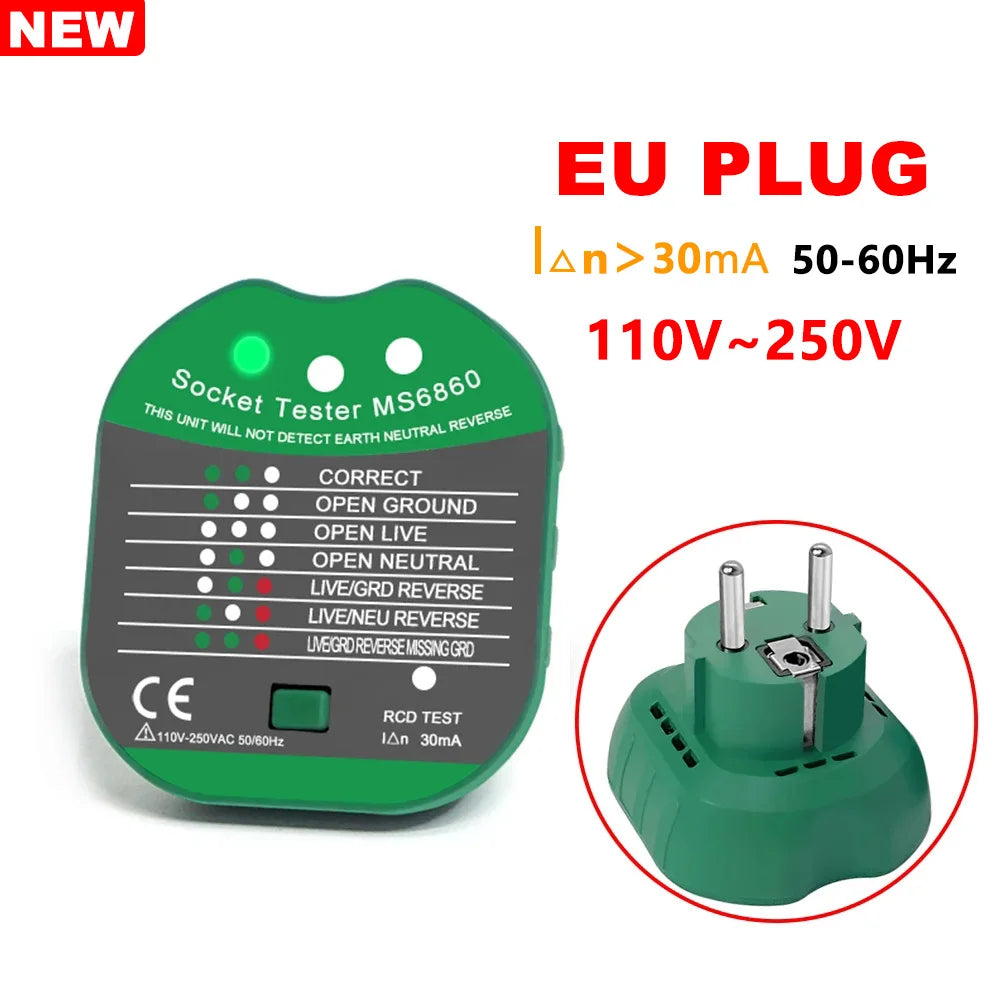 Smart Grounding Socket Tester – Polarity, Phase & Leakage Detection