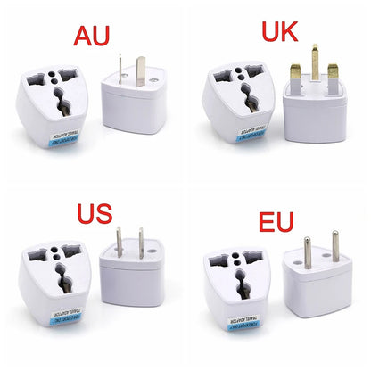800W Universal US UK AU To EU Plug USA To Euro Europe Travel Wall AC Power Charger Outlet Adapter Converter 2 Round Pin Socket