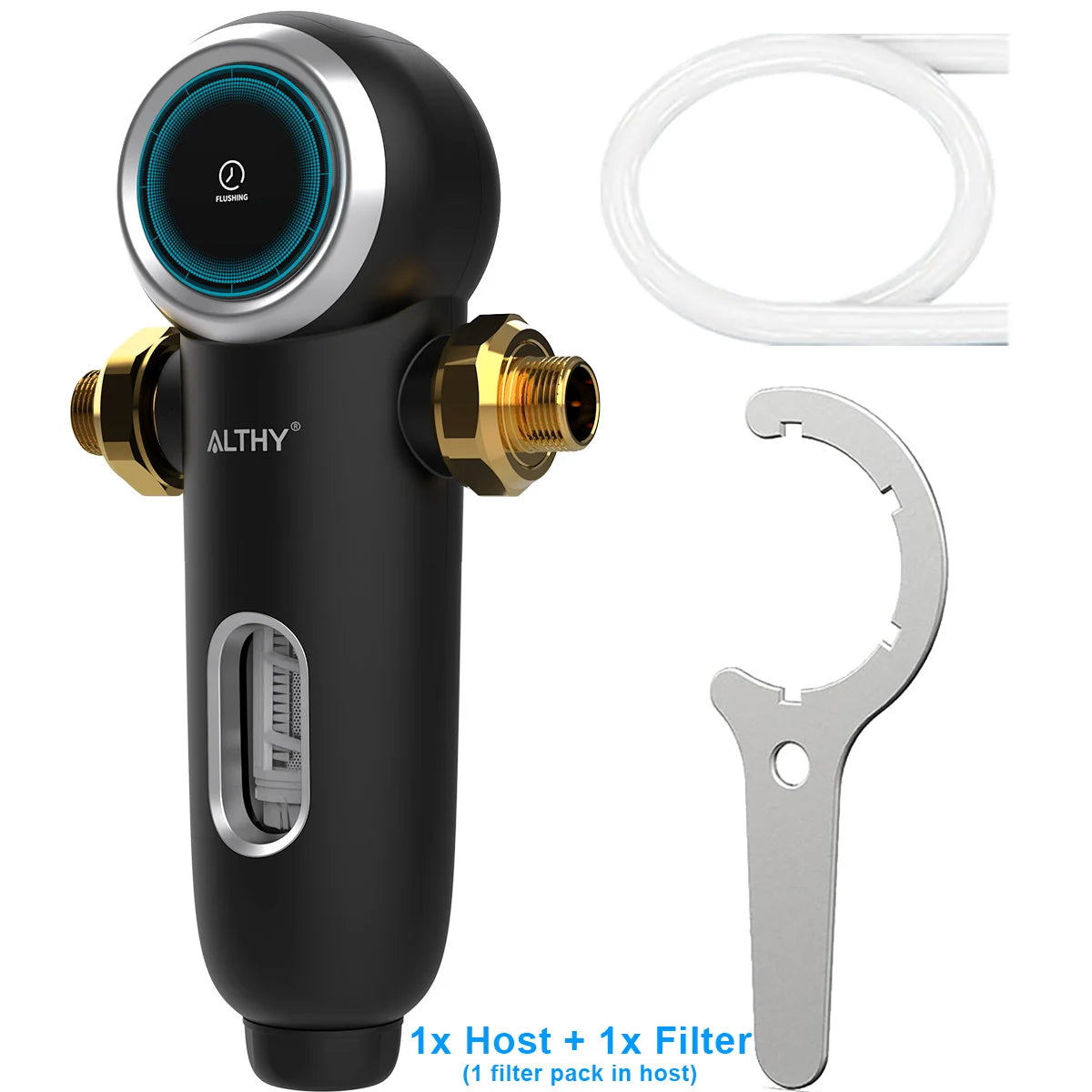 ALTHY Auto-Flush Whole-Home Sediment Filter - 40µm Stainless Mesh.