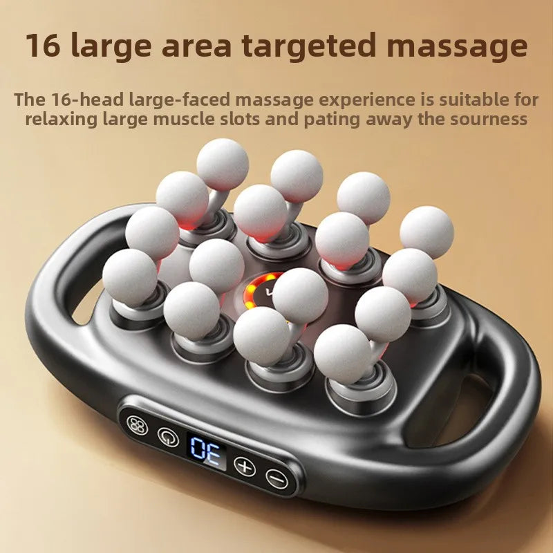 Multi-Head Deep Tissue Massage Gun (8/16 Head) — LCD Quiet Cordless