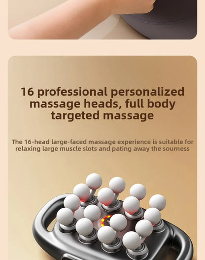 Multi-Head Deep Tissue Massage Gun (8/16 Head) — LCD Quiet Cordless