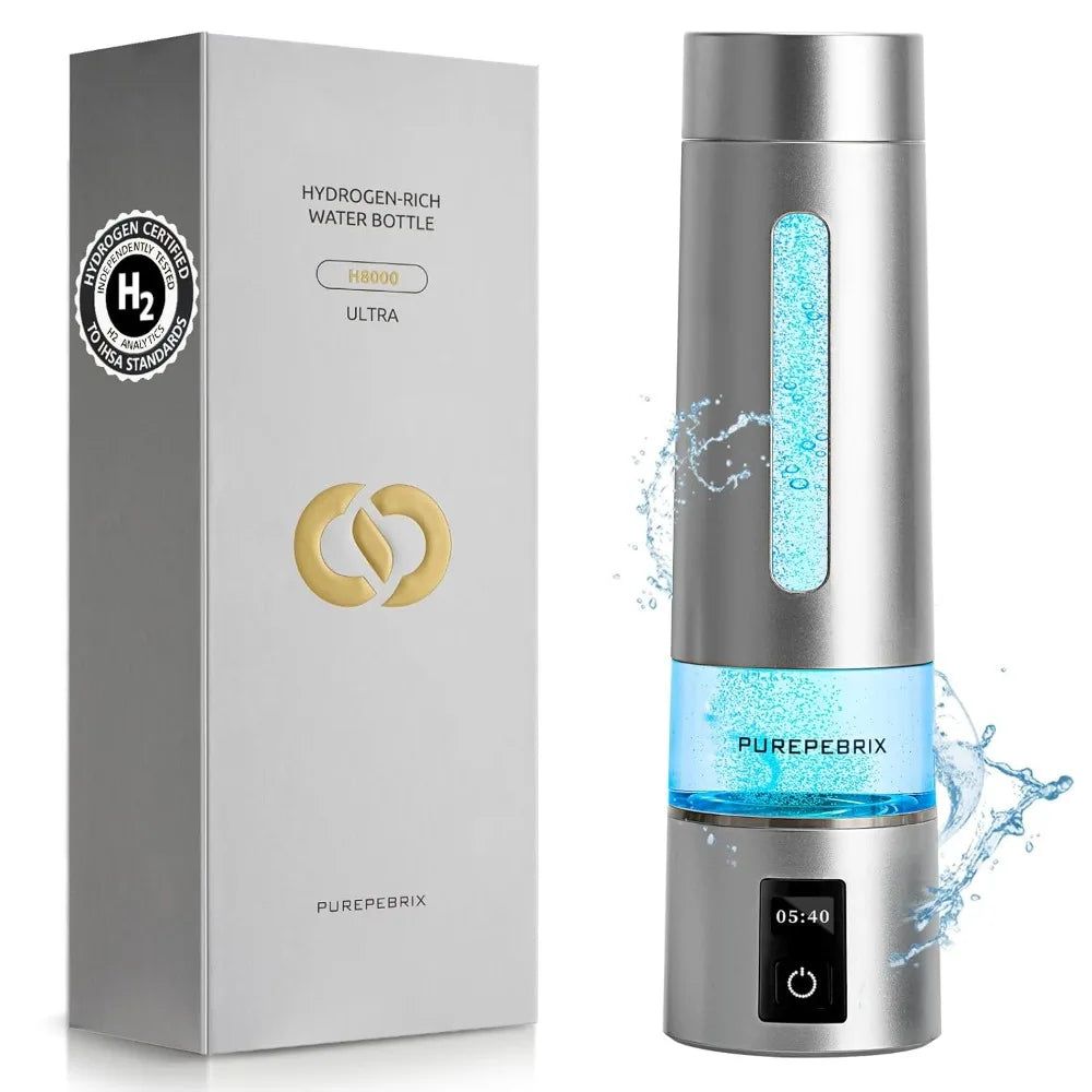 Hydrogen Water Bottle Generator - Up to 8100 PPB  Certified H2 Generator-Portable Alkaline Water Pitcher 3 Hydrogen Modes