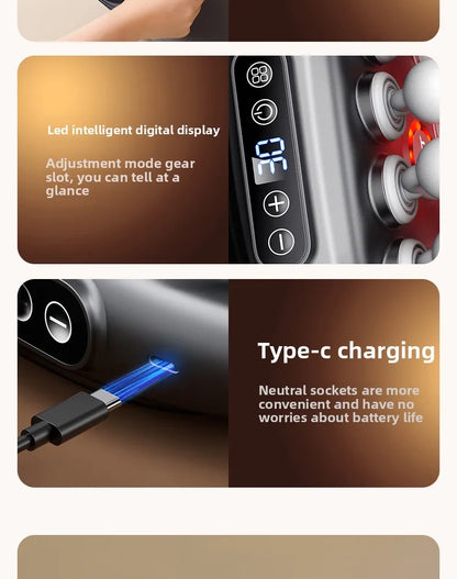 Multi-Head Deep Tissue Massage Gun (8/16 Head) — LCD Quiet Cordless