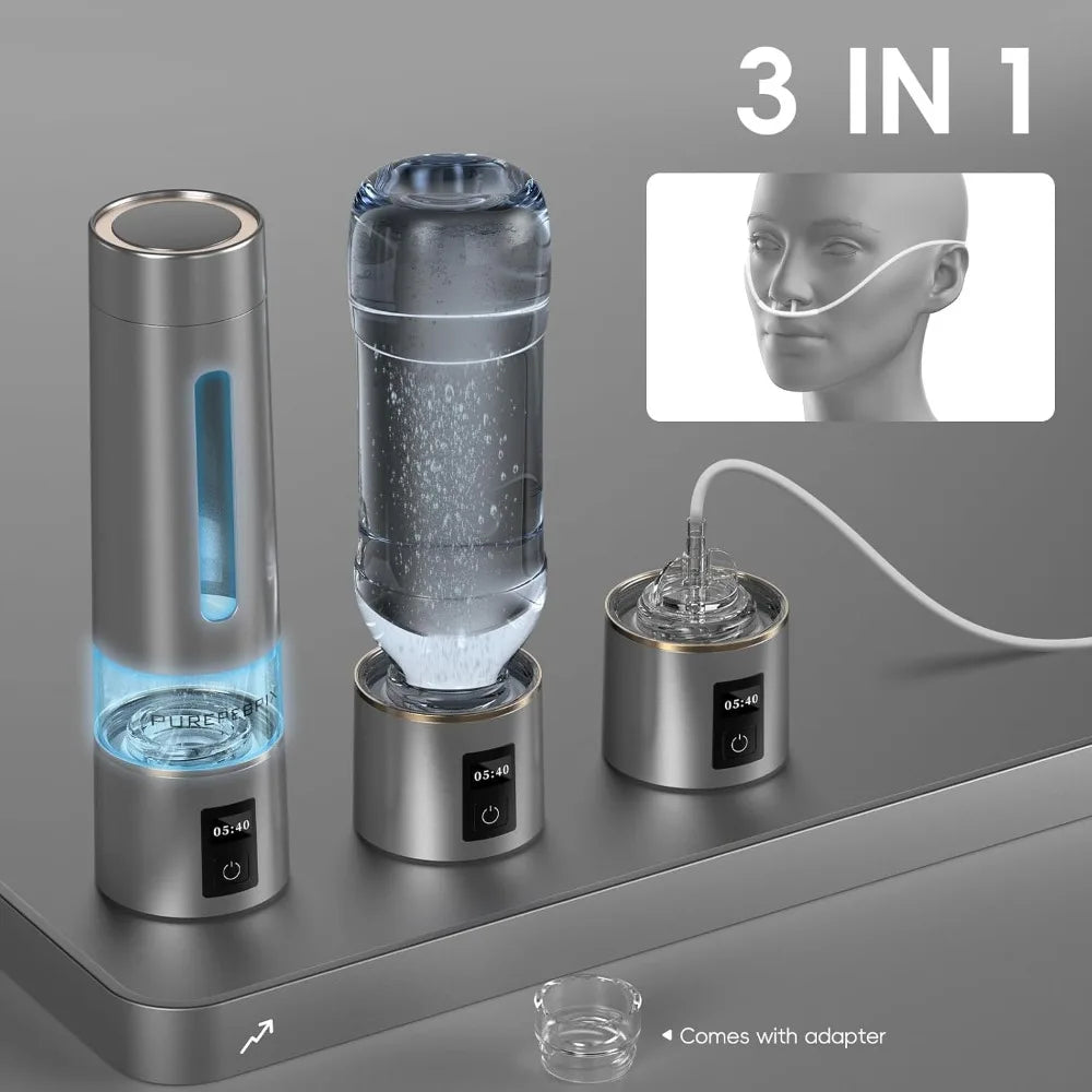 Hydrogen Water Bottle Generator - Up to 8100 PPB  Certified H2 Generator-Portable Alkaline Water Pitcher 3 Hydrogen Modes