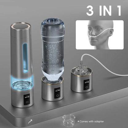 Hydrogen Water Bottle Generator - Up to 8100 PPB  Certified H2 Generator-Portable Alkaline Water Pitcher 3 Hydrogen Modes