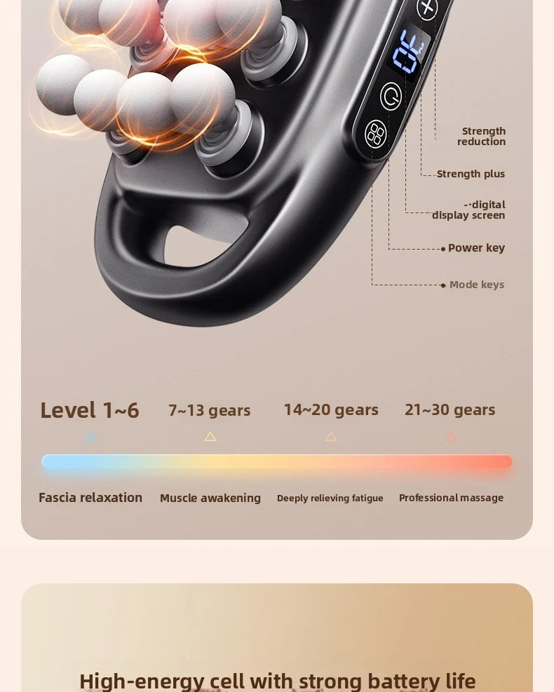 Multi-Head Deep Tissue Massage Gun (8/16 Head) — LCD Quiet Cordless