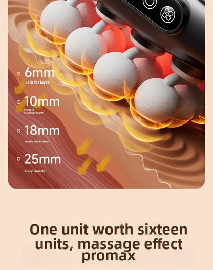 Multi-Head Deep Tissue Massage Gun (8/16 Head) — LCD Quiet Cordless