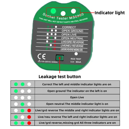 Smart Grounding Socket Tester – Polarity, Phase & Leakage Detection