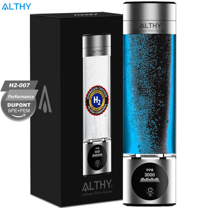 ALTHY Premium Hydrogen Water Bottle 5,000 PPB | DuPont SPE+PEM | Dual Chamber