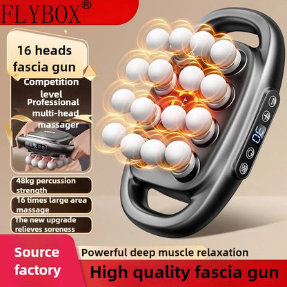 Multi-Head Deep Tissue Massage Gun (8/16 Head) — LCD Quiet Cordless