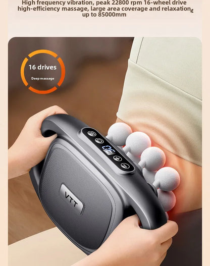 Multi-Head Deep Tissue Massage Gun (8/16 Head) — LCD Quiet Cordless