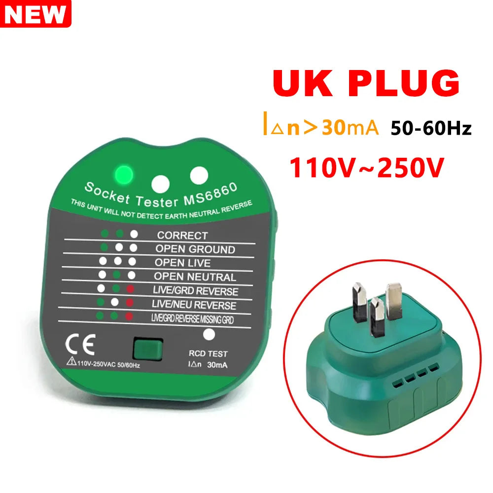 Smart Grounding Socket Tester – Polarity, Phase & Leakage Detection