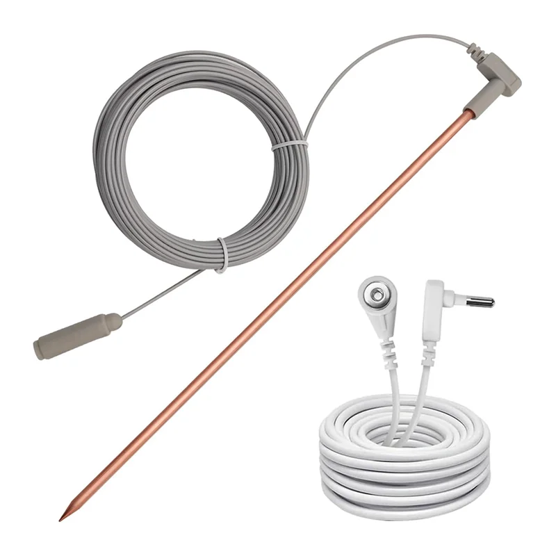 B97A-Copper Grounding Rod With 40Ft Female Ground Cord, Portable Ground Rod Kit,Great For Grounded Earth Connected Products A
