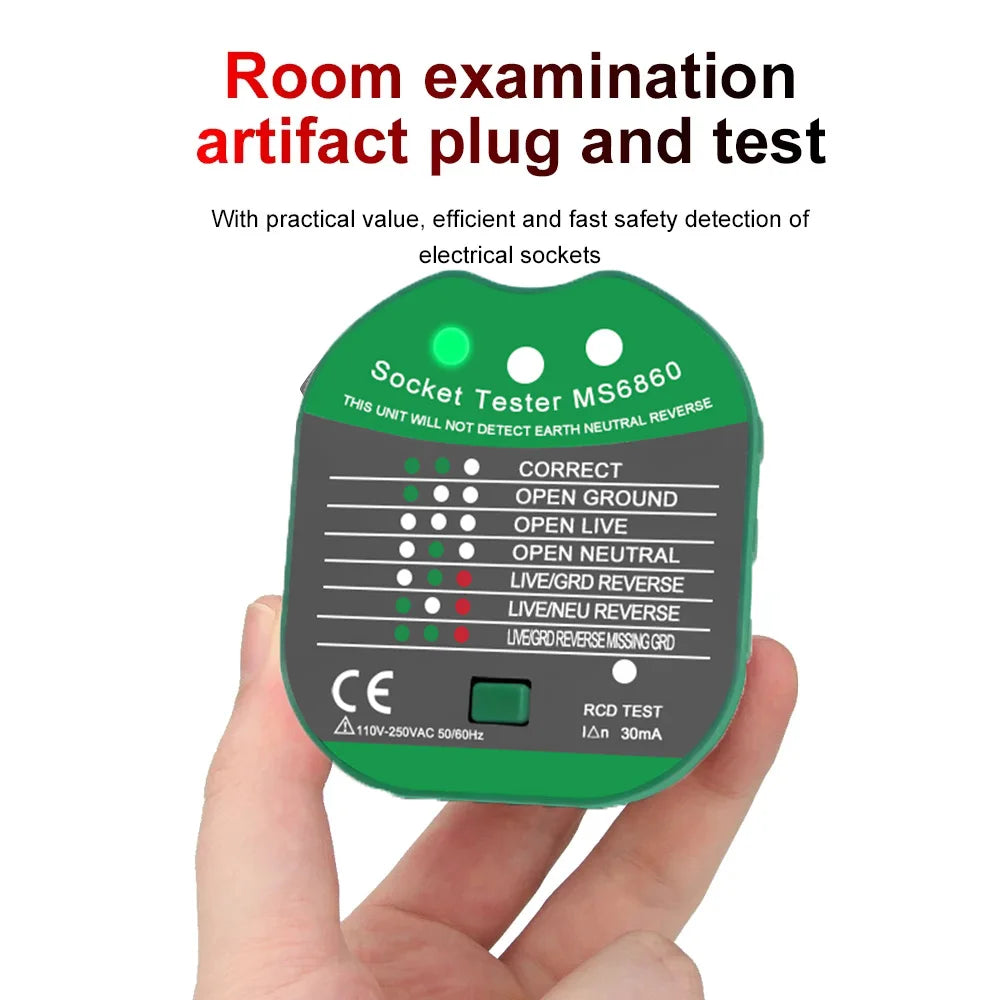 Smart Grounding Socket Tester – Polarity, Phase & Leakage Detection