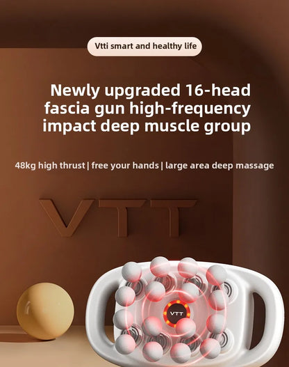 Multi-Head Deep Tissue Massage Gun (8/16 Head) — LCD Quiet Cordless