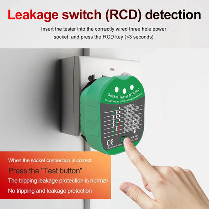 Smart Grounding Socket Tester – Polarity, Phase & Leakage Detection