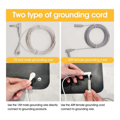 B97A-Copper Grounding Rod With 40Ft Female Ground Cord, Portable Ground Rod Kit,Great For Grounded Earth Connected Products A