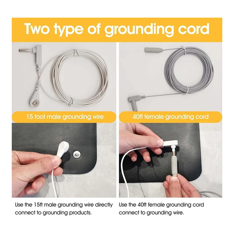 B97A-Copper Grounding Rod With 40Ft Female Ground Cord, Portable Ground Rod Kit,Great For Grounded Earth Connected Products A