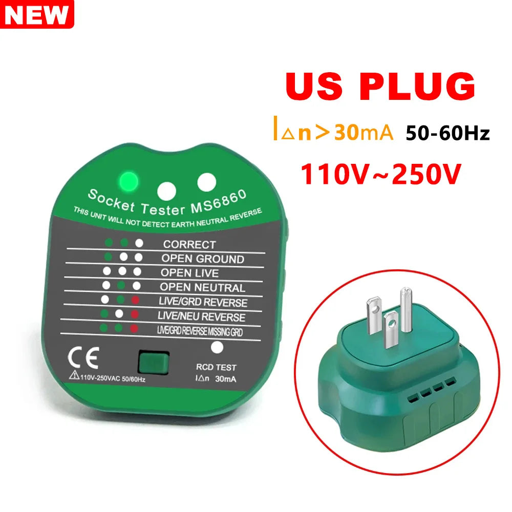 Smart Grounding Socket Tester – Polarity, Phase & Leakage Detection