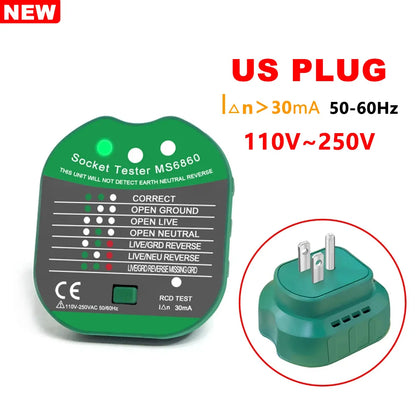 Smart Grounding Socket Tester – Polarity, Phase & Leakage Detection
